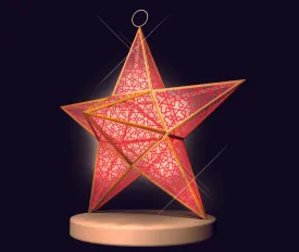 3D RAMADAN RED STAR