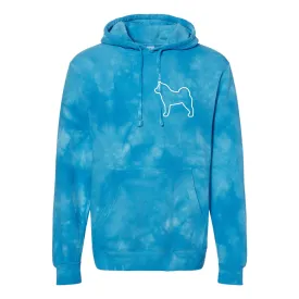 Akita White OutlineTie-Dyed Hooded Sweatshirt