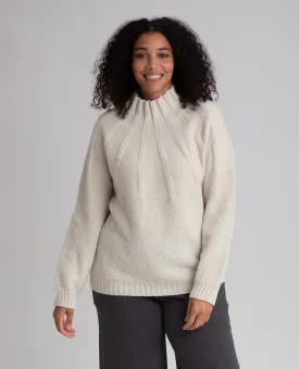 Blanche Lambs Wool Jumper In White Un-Dyed