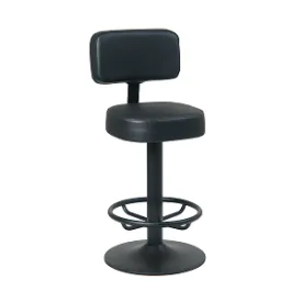 Branson Fully Upholstered Black Seat and Back Bar Stool