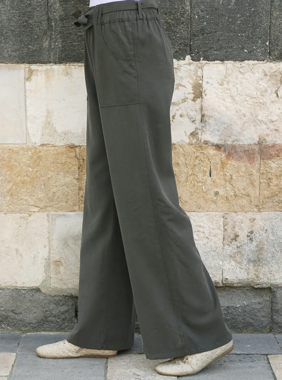 Detachable Belt Pocketed Trousers