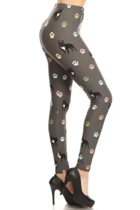 French Bulldog & Pawprint 🐾 OS Full Leggings