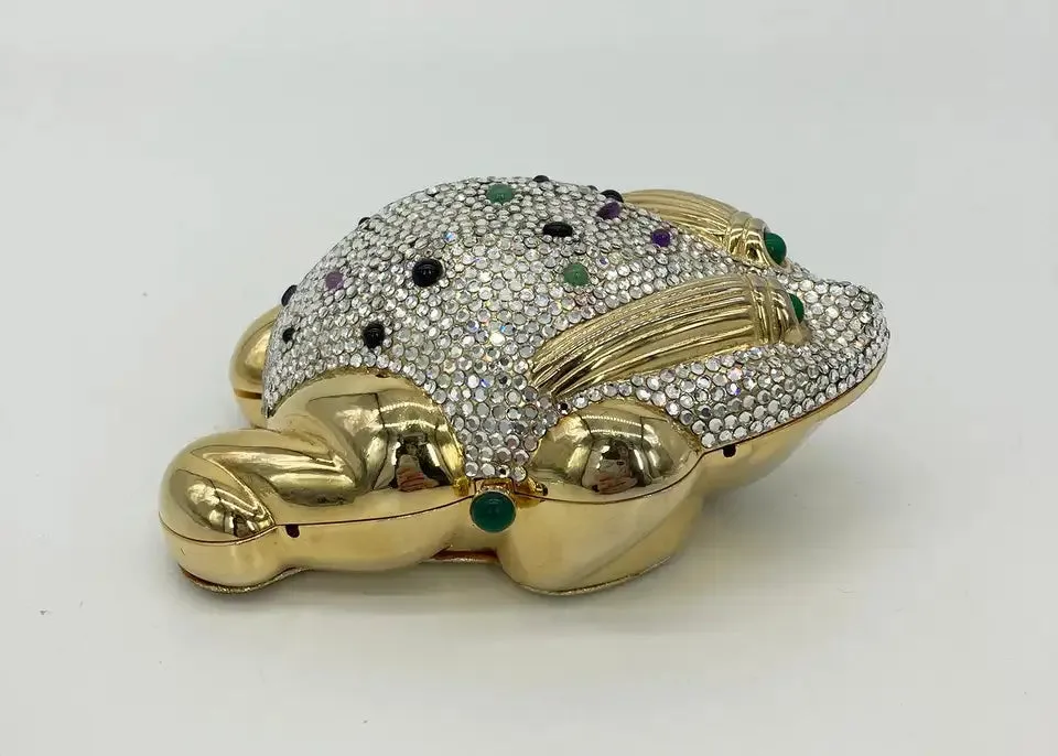 Judith Leiber Swarovski Crystal Frog Minaudiere