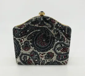 Judith Leiber Vintage Gray Paisley Minaudiere