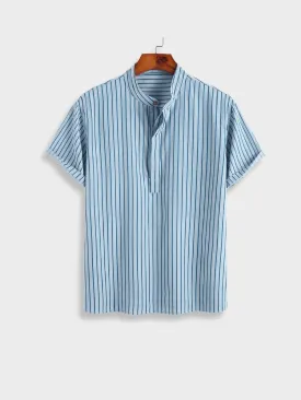 Light Blue Mykonos Collar Shirt