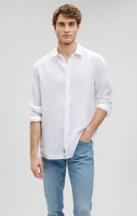 LINEN BUTTON-UP SHIRT IN WHITE