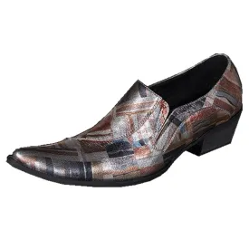 Low Top Printed Slip On Men Oxford Shoes