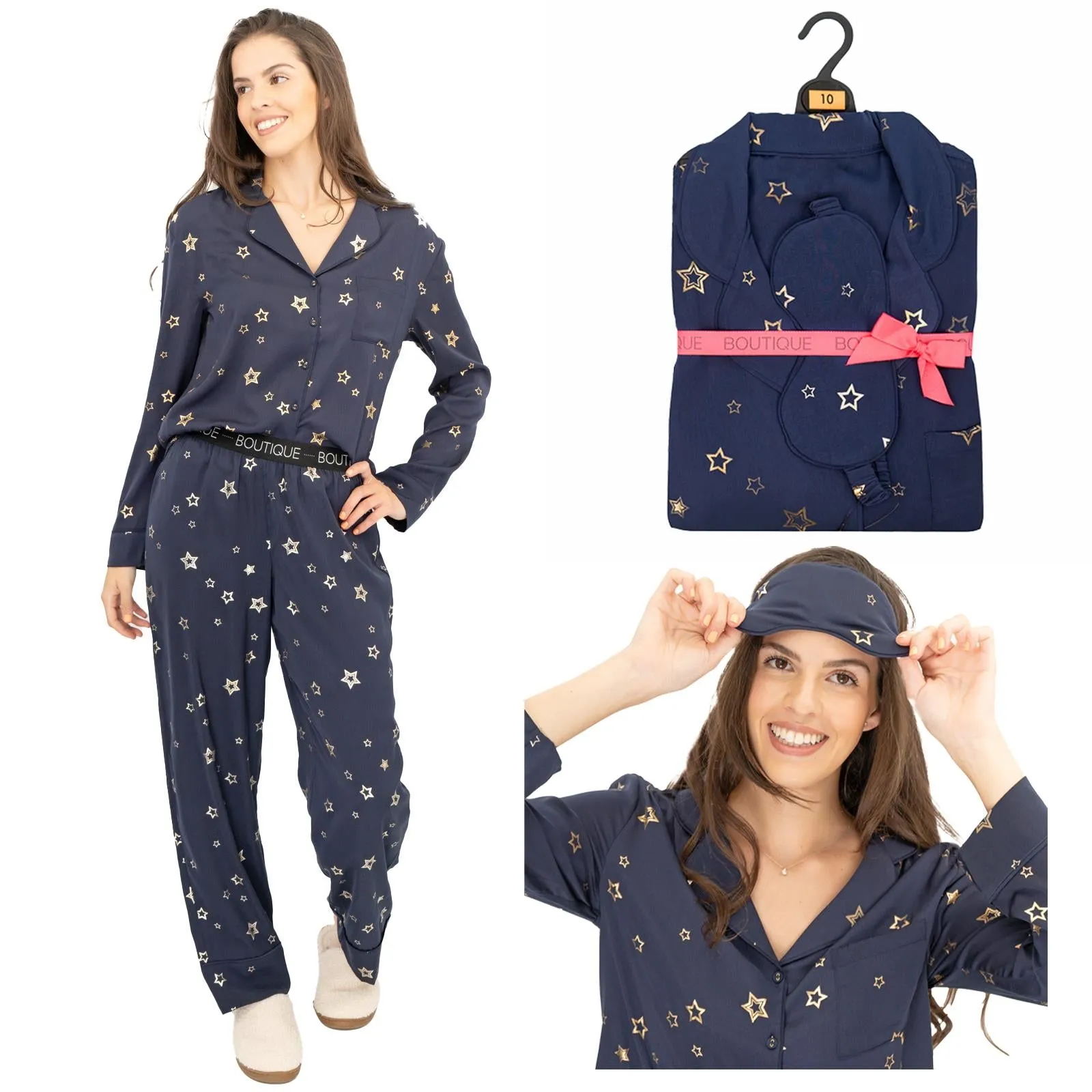 M&S Navy Star Pyjama Set