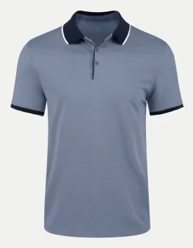 Men's Classic-Fit Cotton-Blend Pique Polo Shirt with Contrast Collar