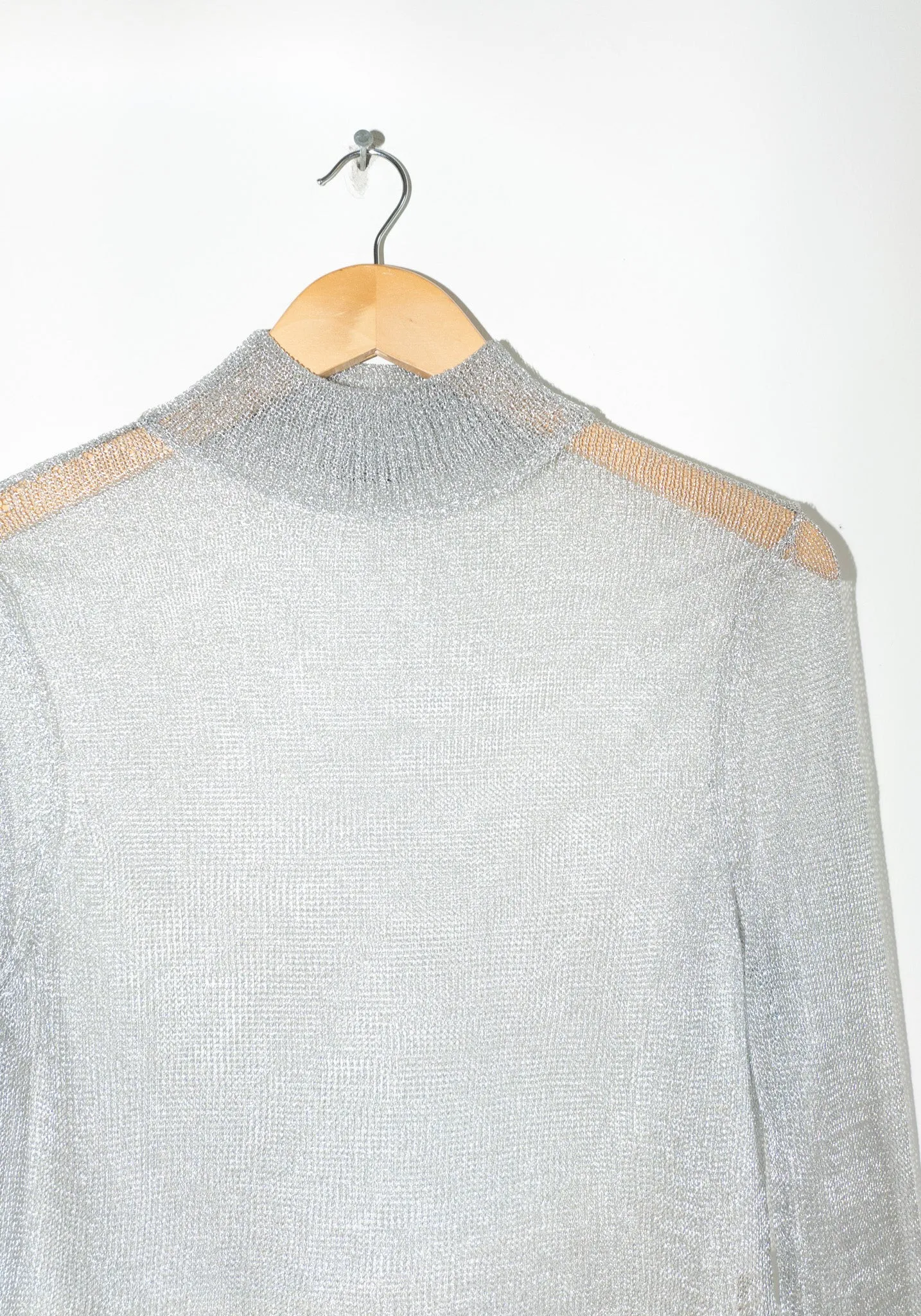 Mesh Turtleneck Sweater