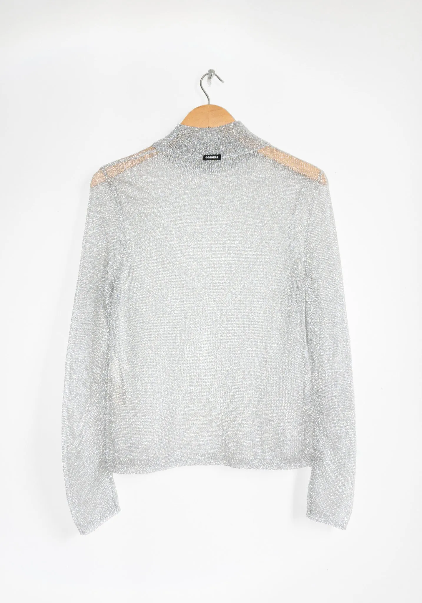 Mesh Turtleneck Sweater