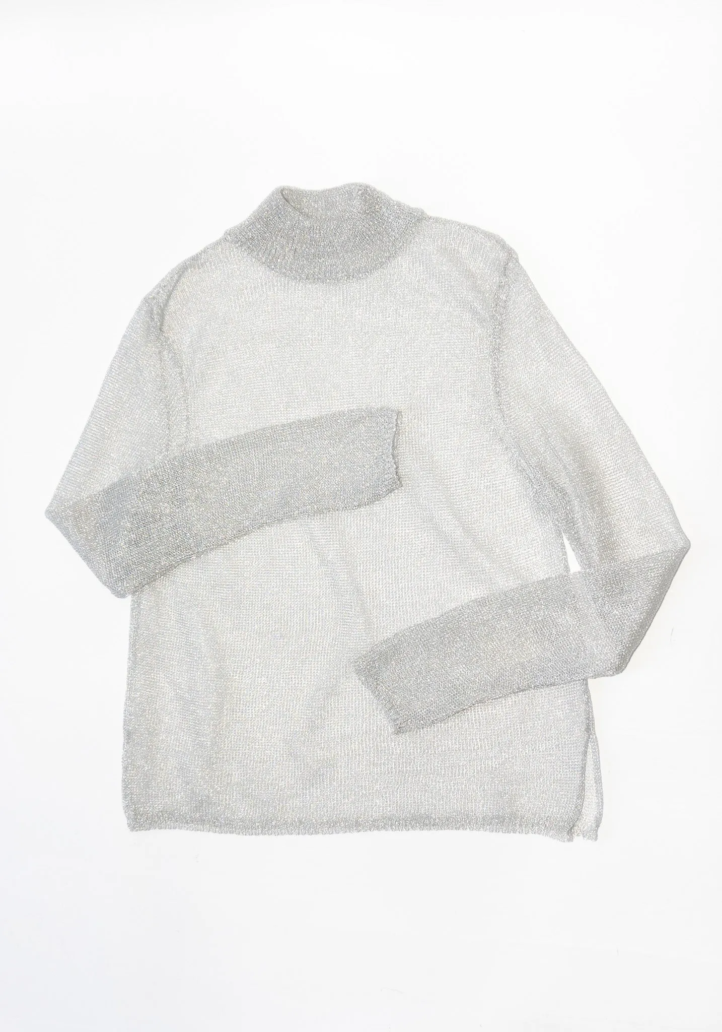 Mesh Turtleneck Sweater