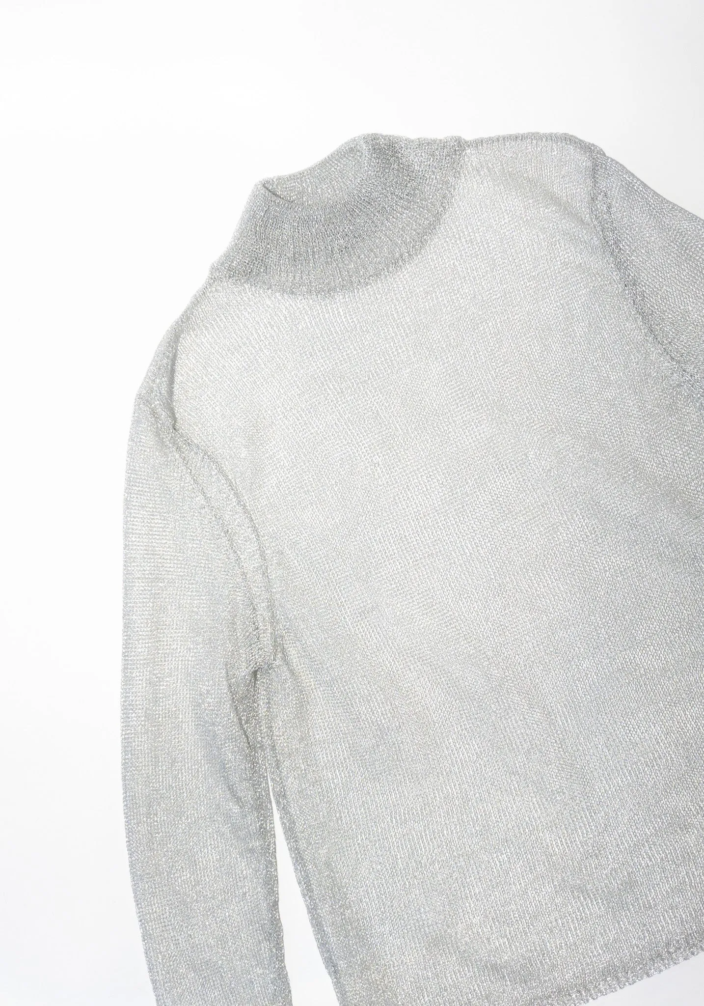 Mesh Turtleneck Sweater