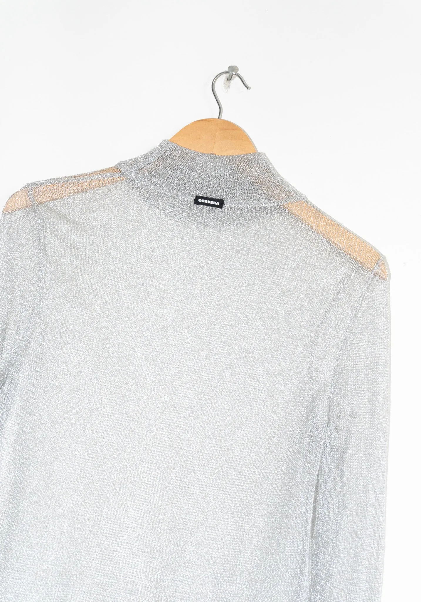 Mesh Turtleneck Sweater