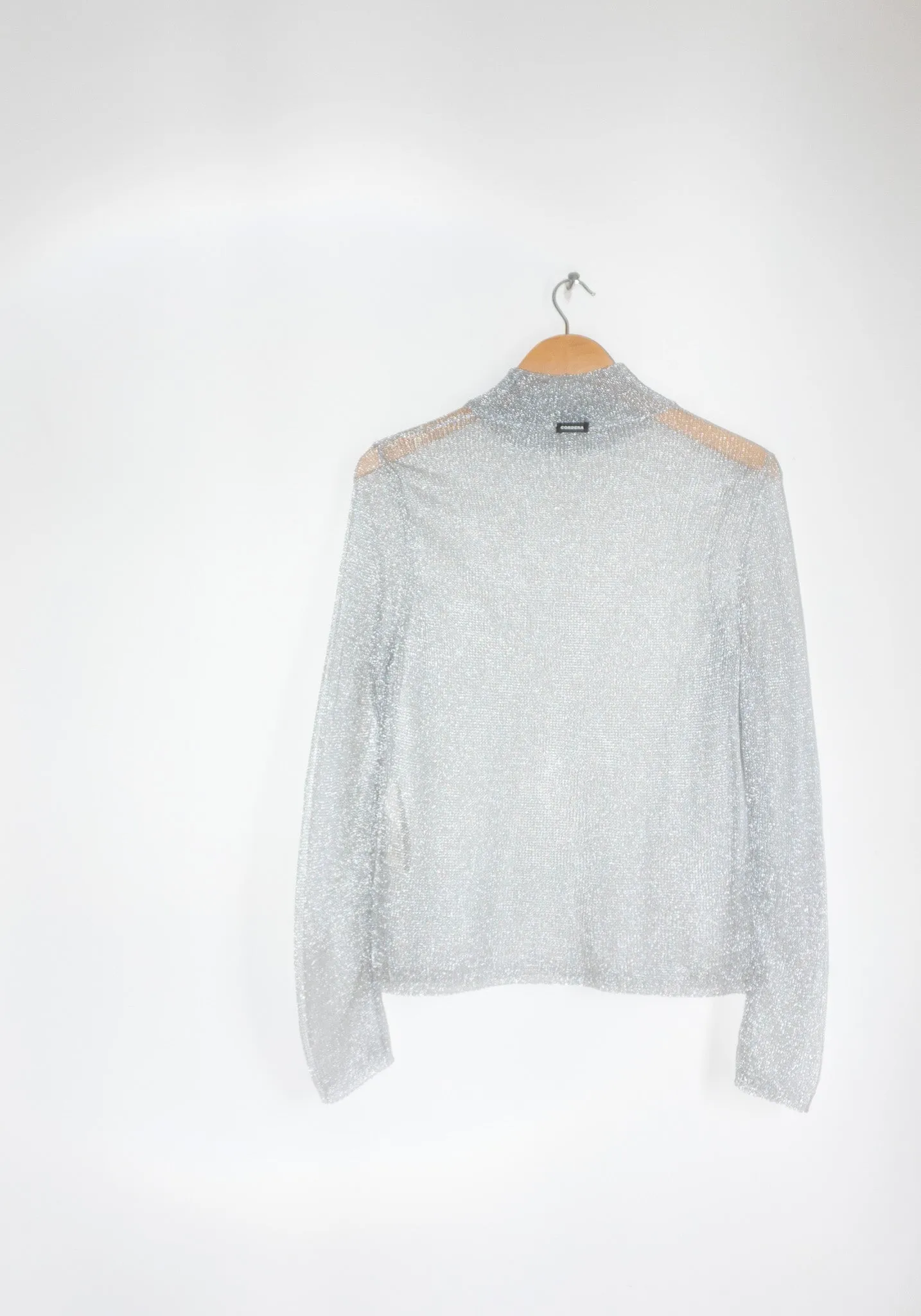 Mesh Turtleneck Sweater