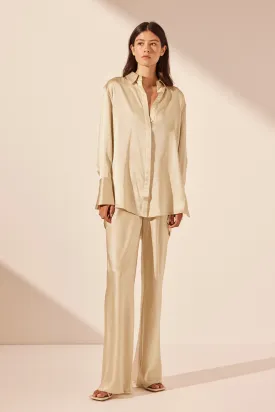 MEZZANOTTE SILK BIAS CUT PANT  - BONE