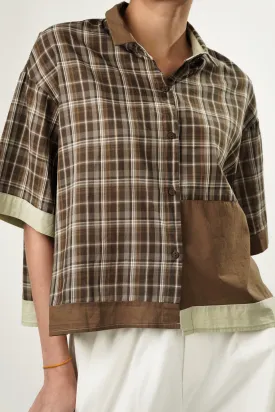 Patched Plaid Korean Shirt