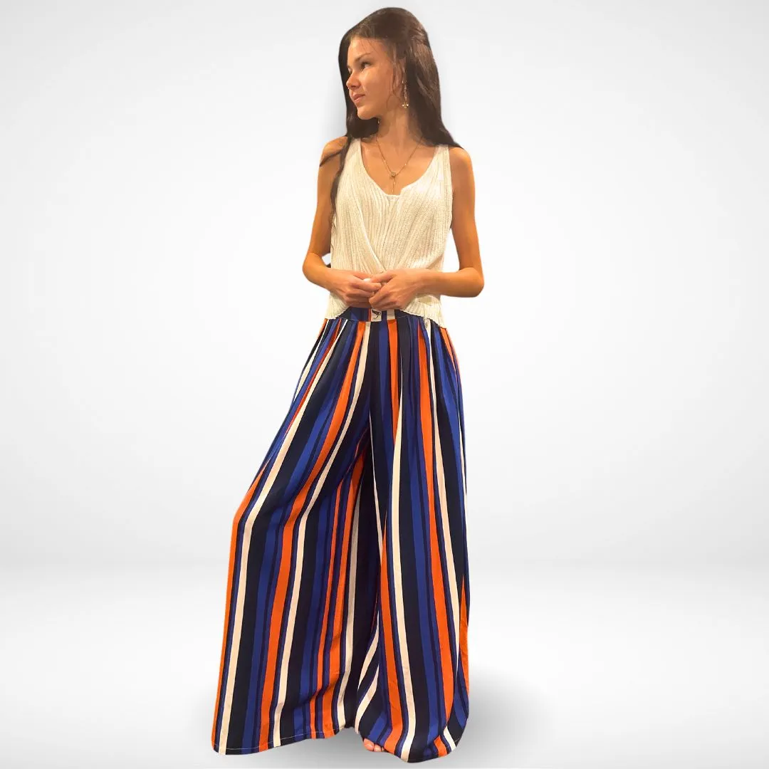 Wide leg stripe Pants