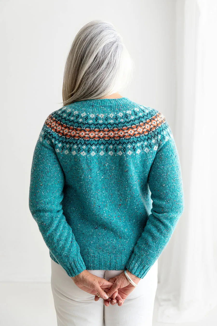 Womens Croft II Yoke Fair Isle Jumper - aqua