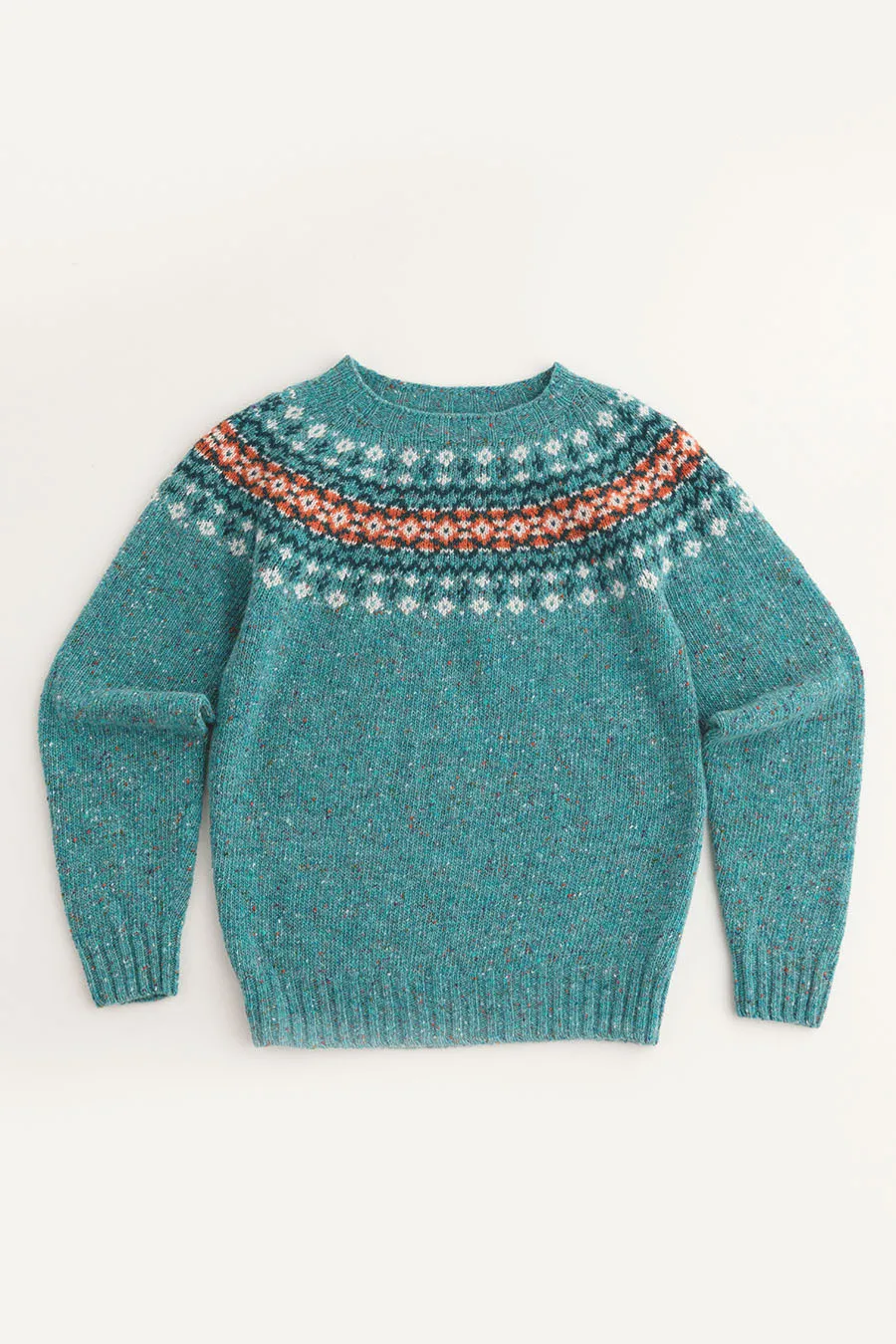 Womens Croft II Yoke Fair Isle Jumper - aqua